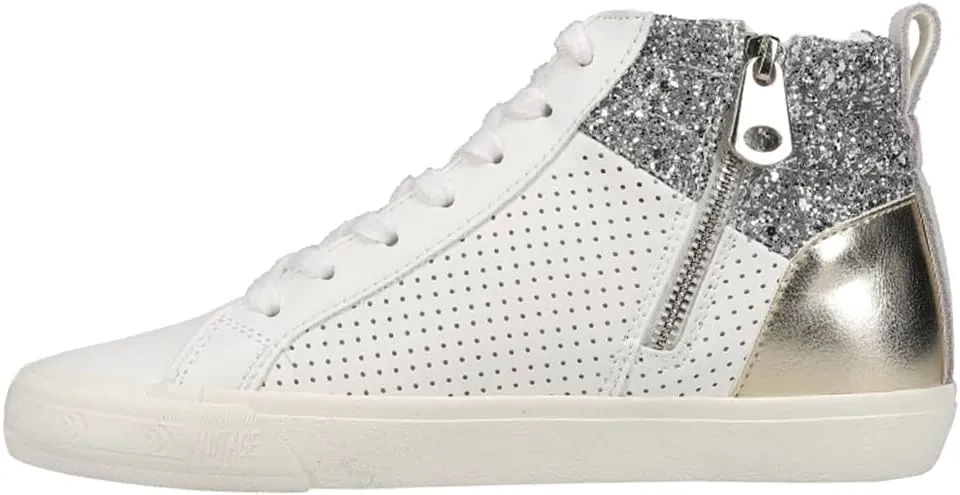 Vintage Havana Womens Lester Perforated High Slip On Sneakers Shoes Casual - Grey