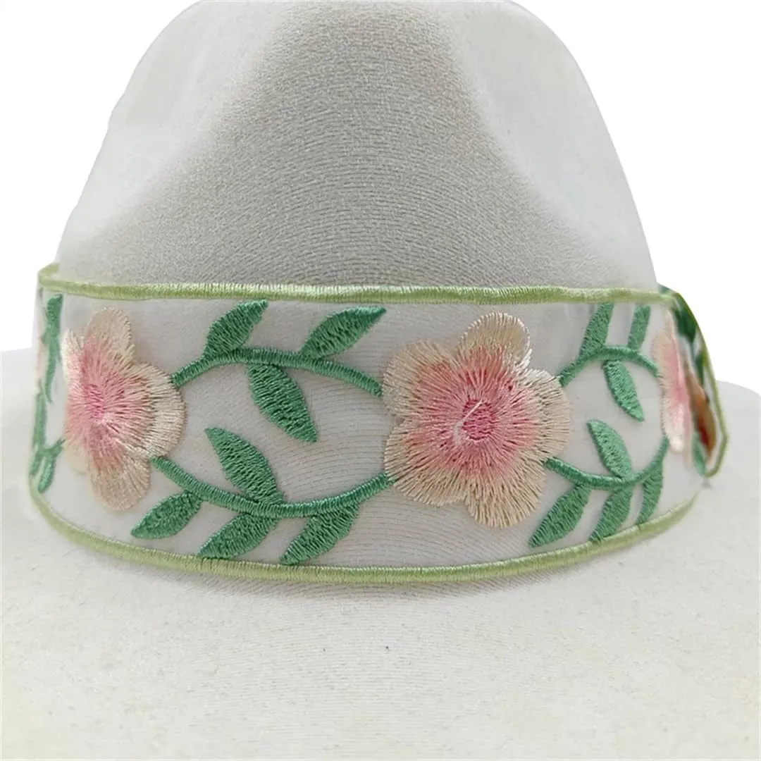 Women's Decal Suede Hat Wide Brim Fedora Hat Men's Autumn Winter Jazz Hat Classic Suede Fedoras Sombrero