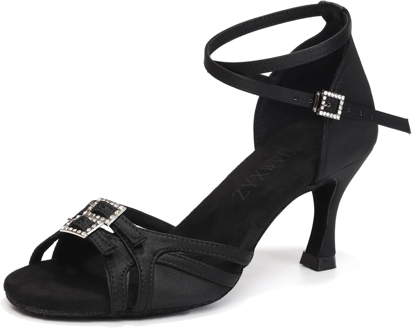 Women's Latin Ballroom Dance Shoes Satin Salsa Professiona Dance Shoes Suede Sole
