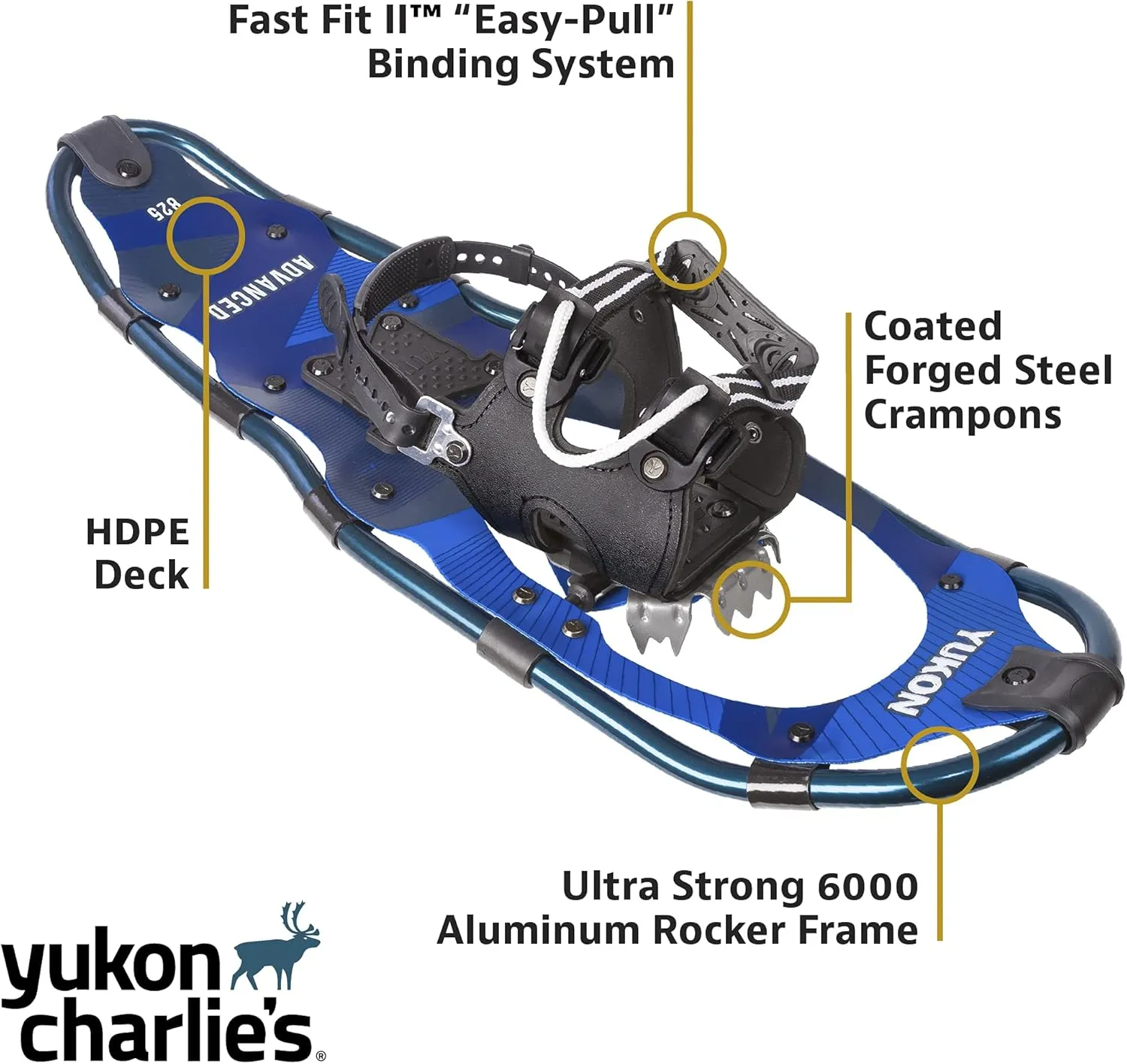 Yukon Charlie's Advanced Snowshoe, Men's Snowshoe, Various Sizes